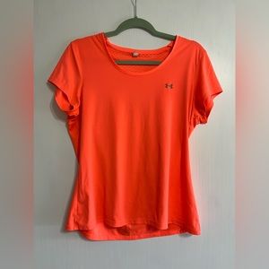 Neon Orange Under Armour Athletic T Shirt